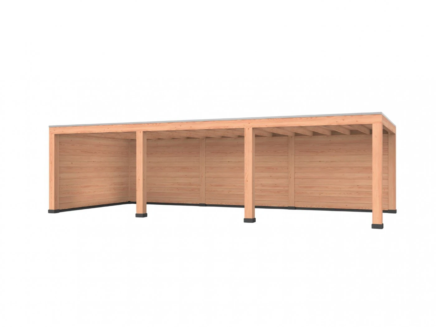 Douglas overkapping, 900 x 400, met achterwand en zijwand, Westwood Robuust - Afbeelding 1